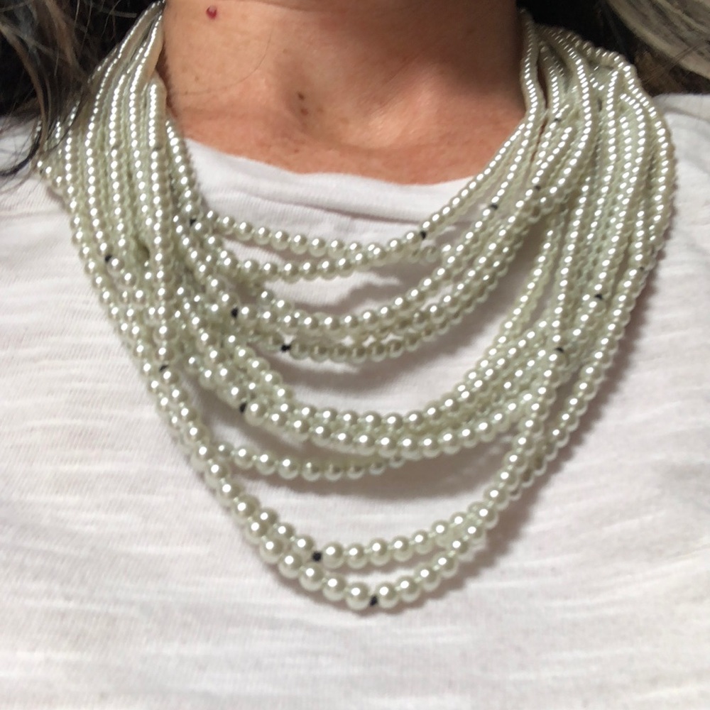 Multi strand pearl necklace